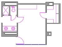 CAD Drawing of corner room layout
