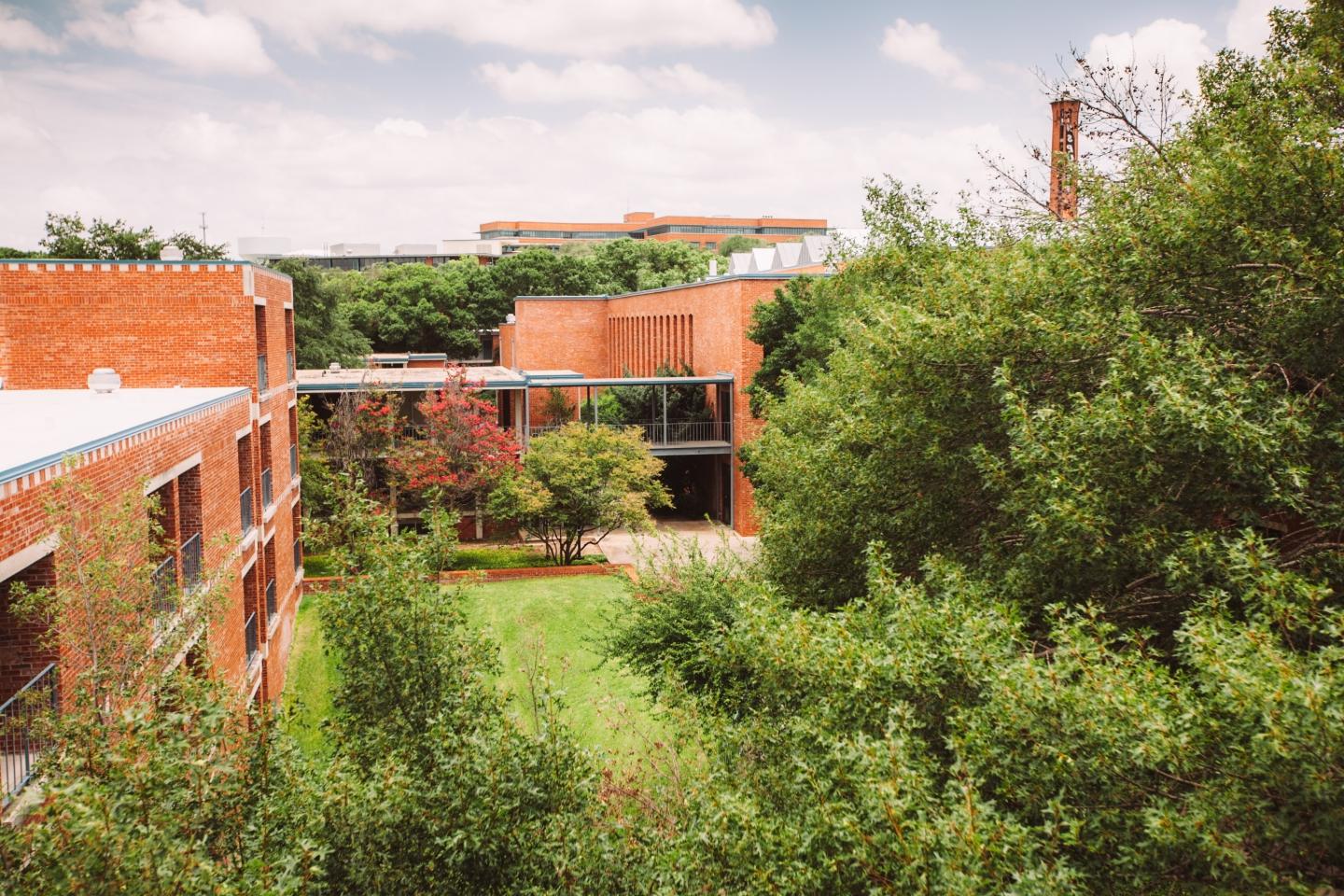 Ariel view of McLean Hall and courtyard
